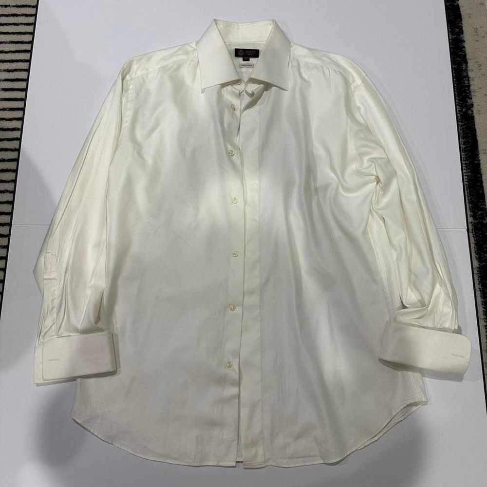 White 100% Cotton Italian Sorrani Camisiera  Size 16.5 (42) men's